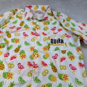 Boulevard Brewing Quirk Hawaiian Shirt,‎ Tropical Flamingo Pineapple Party L